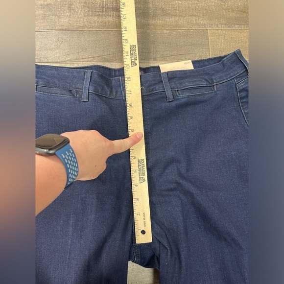 NYDJ High Rise Flare Dark Denim Jeans - Picture 4 of 8